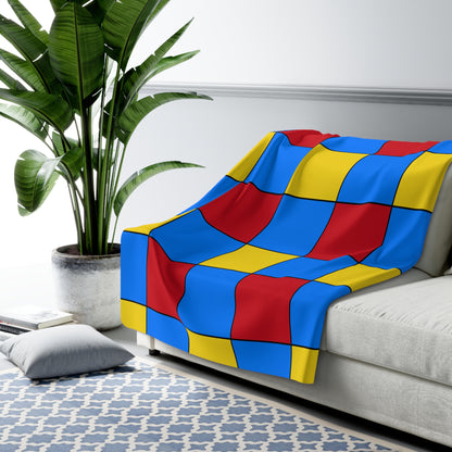 Democratic Republic of the Congo Retro Check Blanket Throw