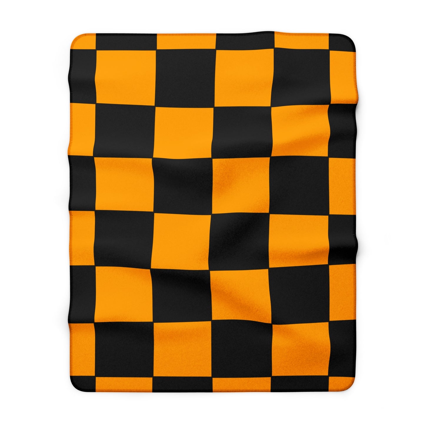Orange, Black Retro Check Blanket Throw