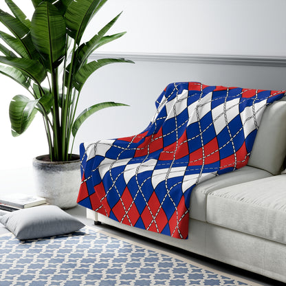Iceland Retro Argyle Blanket Throw