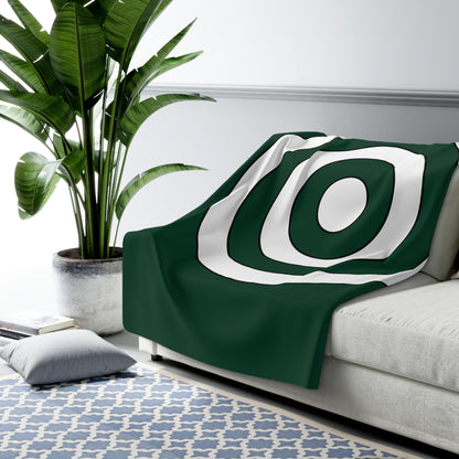 Dark Green, White Retro Target Blanket Throw