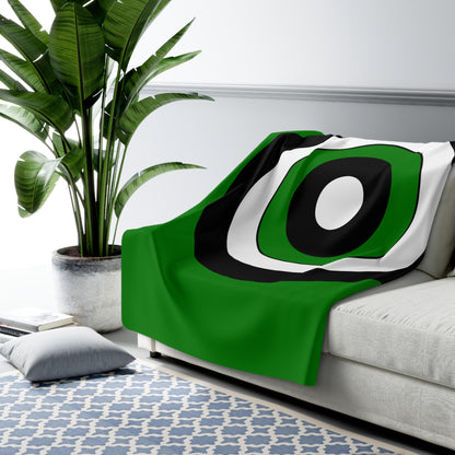 Green, Black, White Retro Target Blanket Throw