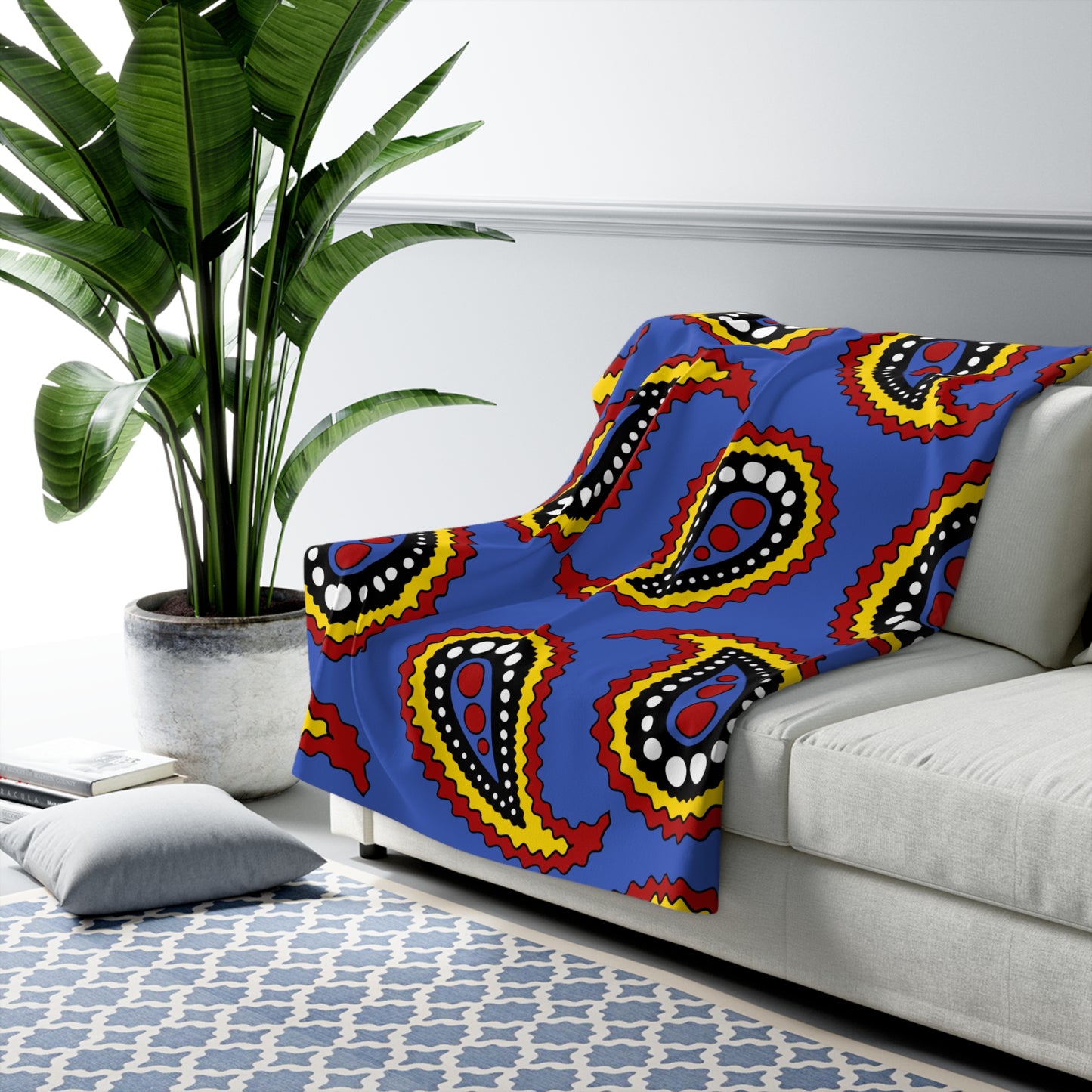 Eswatini Retro Paisley Blanket Throw