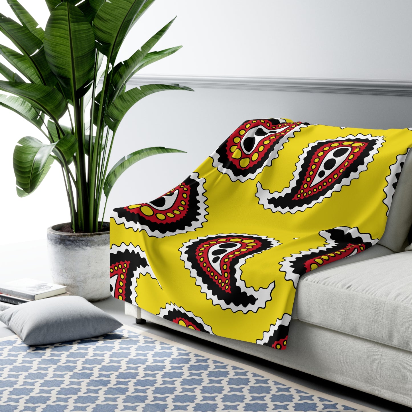Brunei Darussalam Retro Paisley Blanket Throw