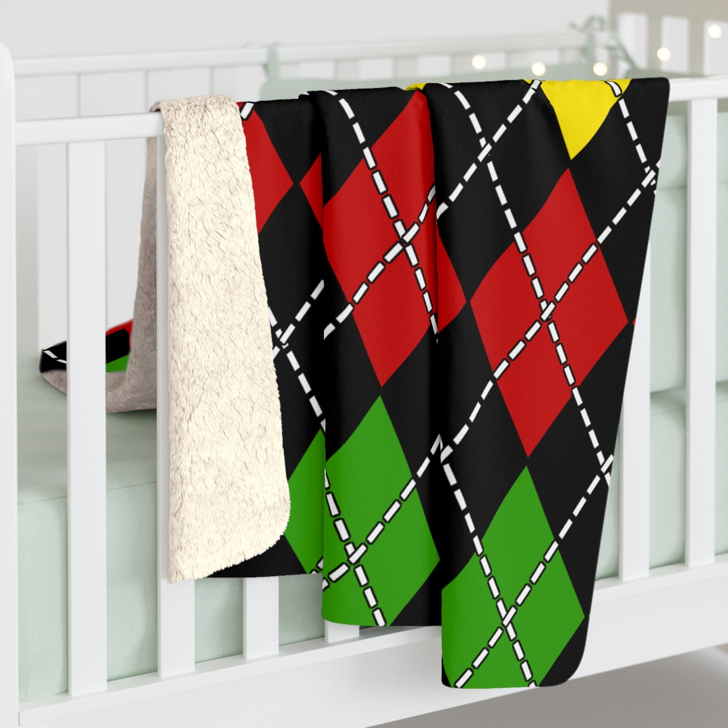 Saint Kitts And Nevis Retro Argyle Blanket Throw