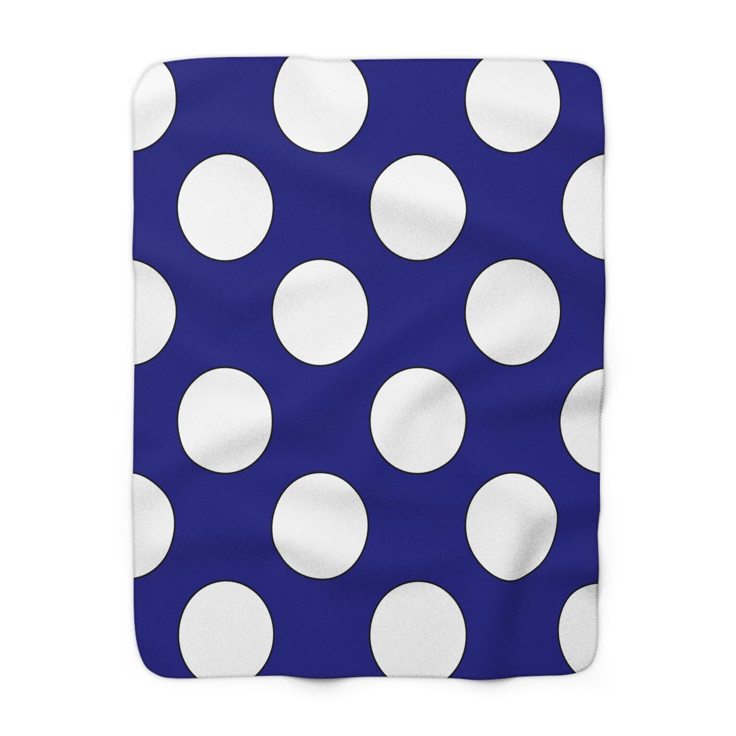 Navy Blue, White Retro Polka Dots Blanket Throw