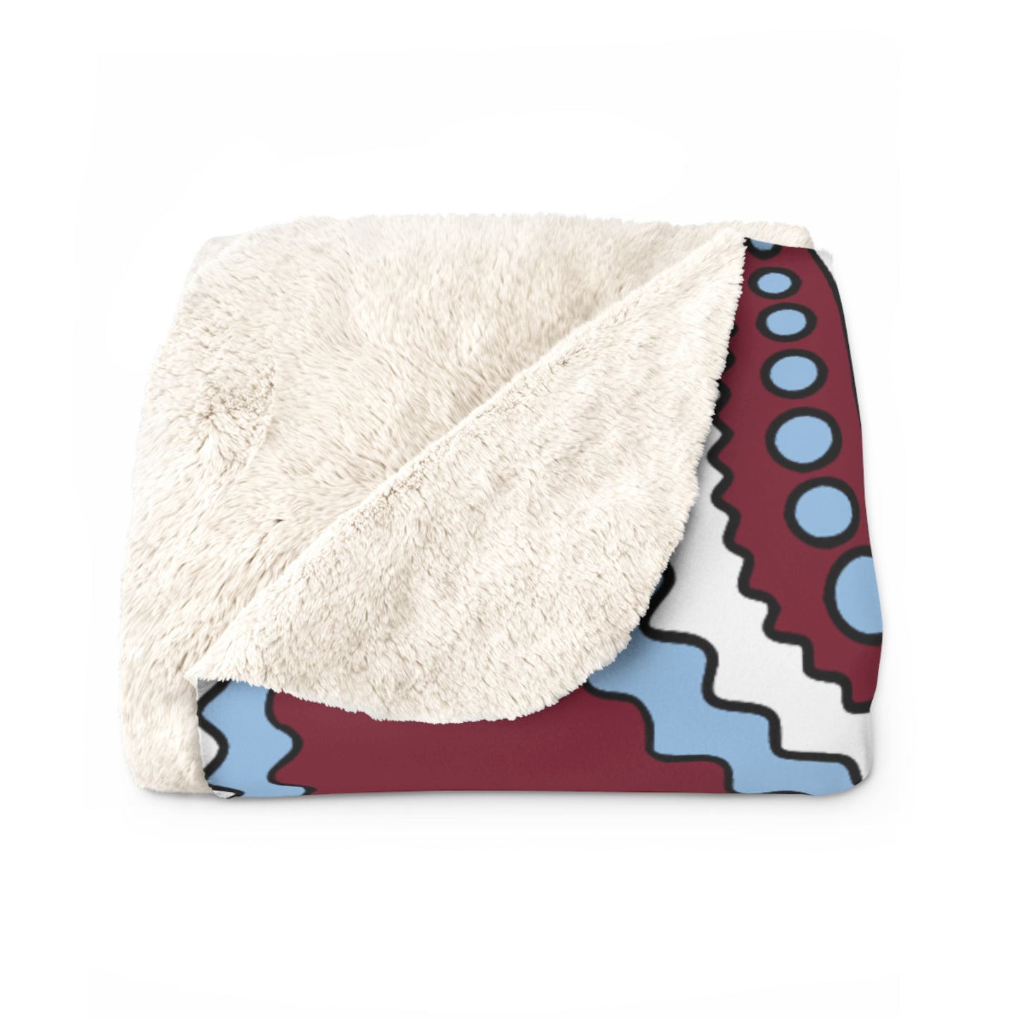 Claret, Blue, White Retro Paisley Blanket Throw