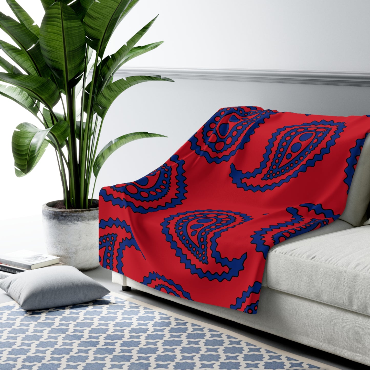 Liechtenstein Retro Paisley Blanket Throw