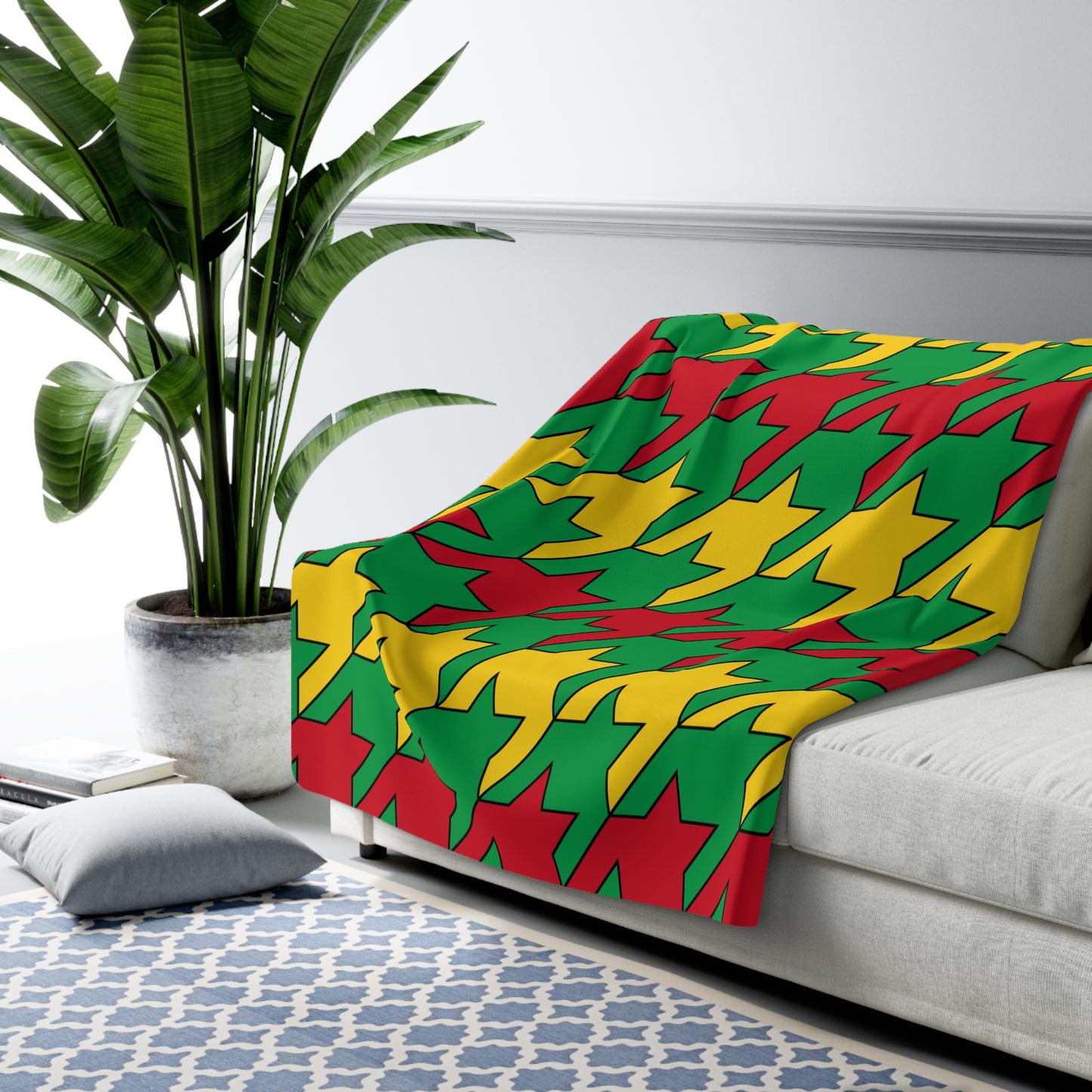 Guinea Bissau Retro Houndstooth Blanket Throw