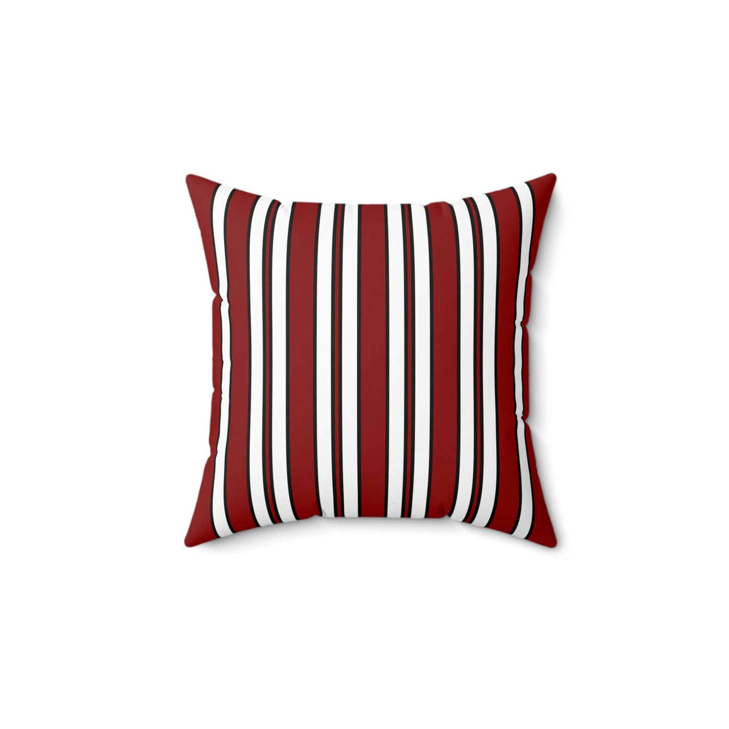 Dark Red, White Retro Stripes Cushion Pillow