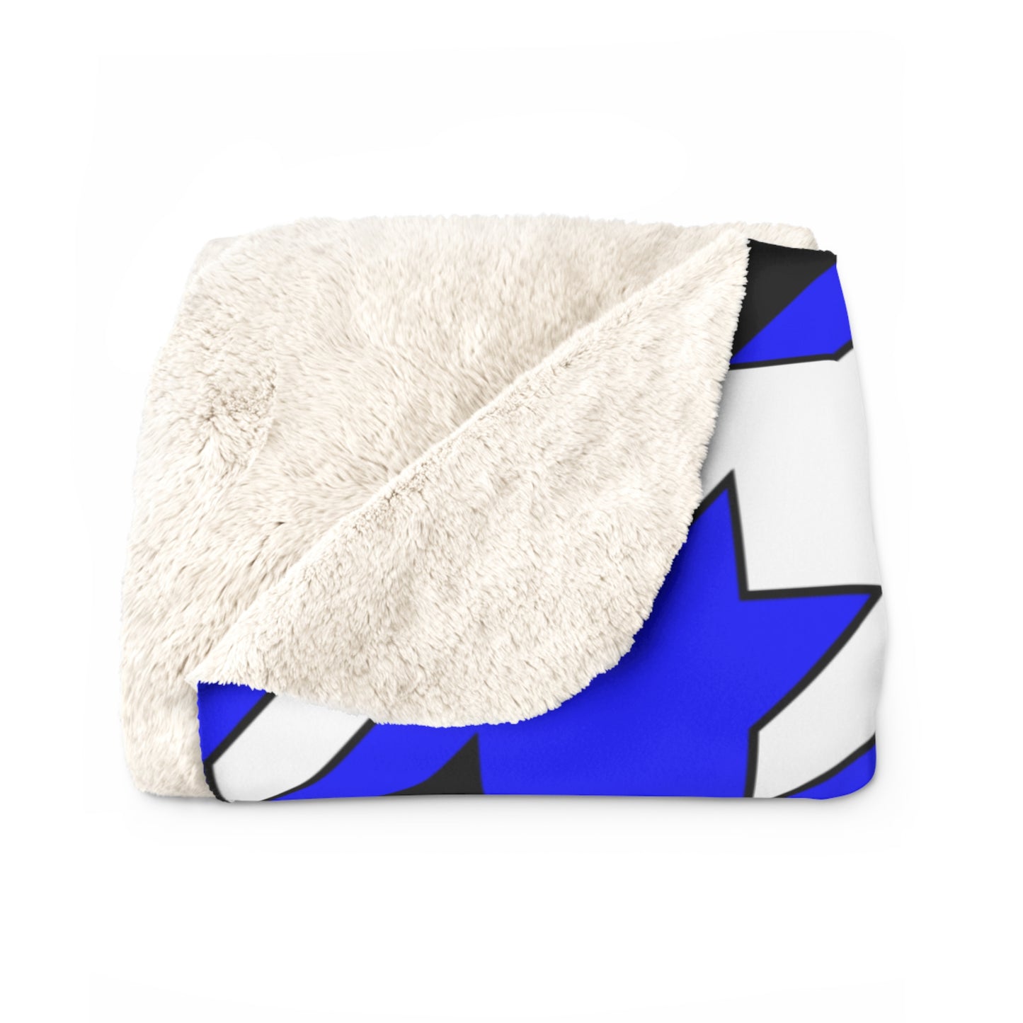 Blue, Black, White Retro Houndstooth Blanket Throw
