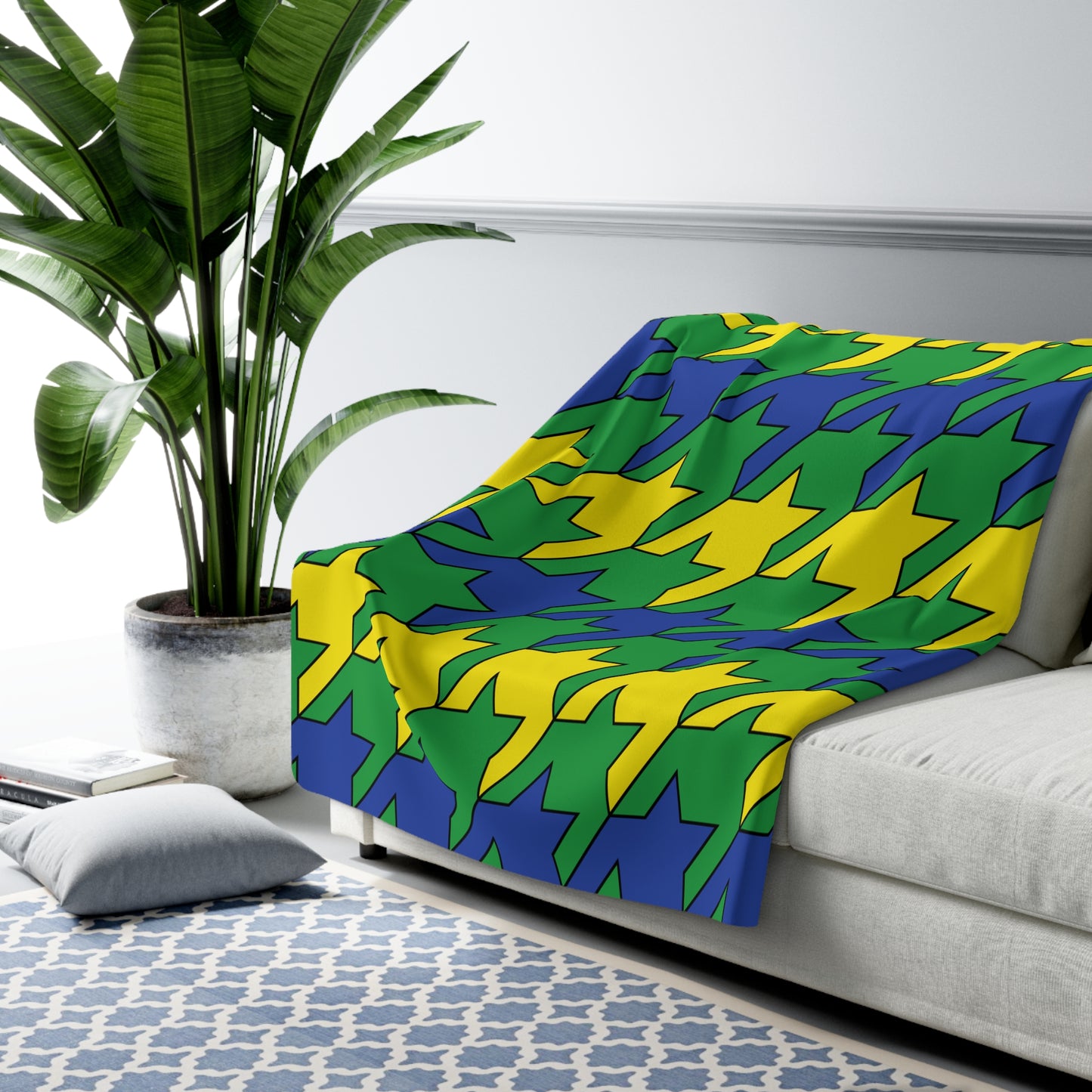 Brazil Retro Houndstooth Blanket Throw