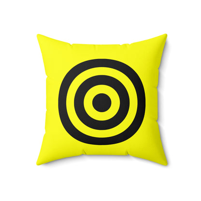 Yellow, Black Retro Target Cushion Pillow