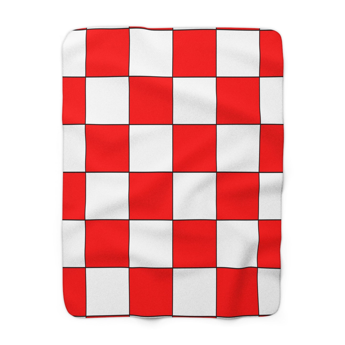 Red, White Retro Check Blanket Throw