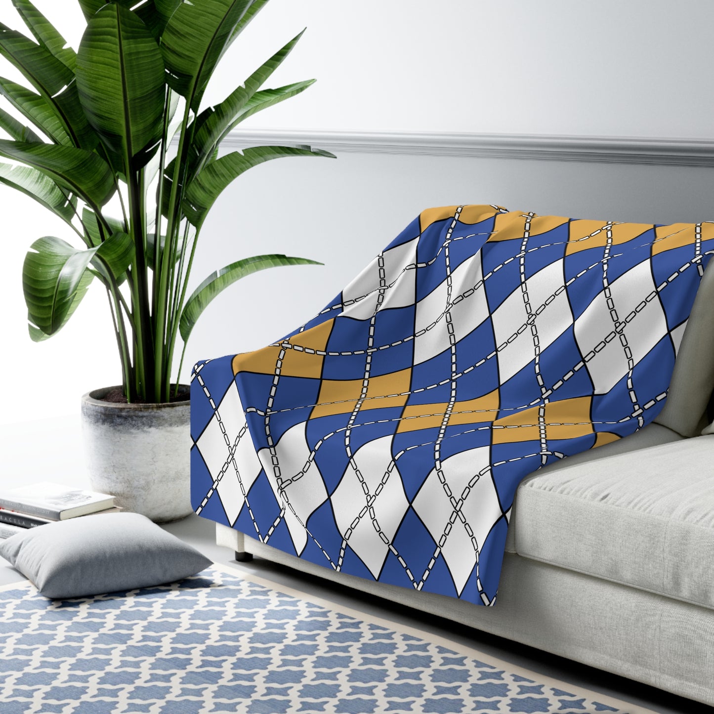 Marshall Islands Retro Argyle Blanket Throw