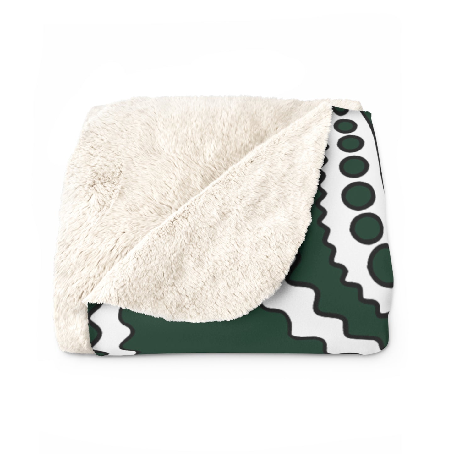 Dark Green, White Retro Paisley Blanket Throw