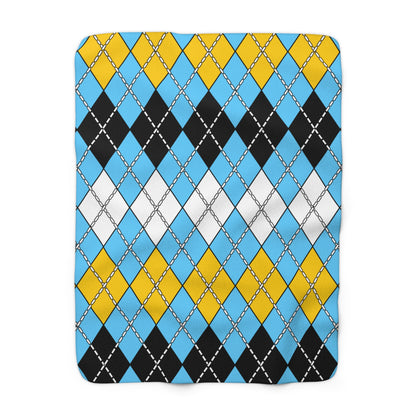 Saint Lucia Retro Argyle Blanket Throw
