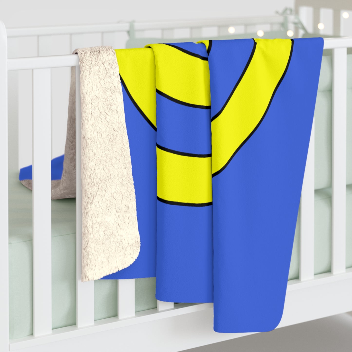 Royal Blue, Yellow Retro Target Blanket Throw