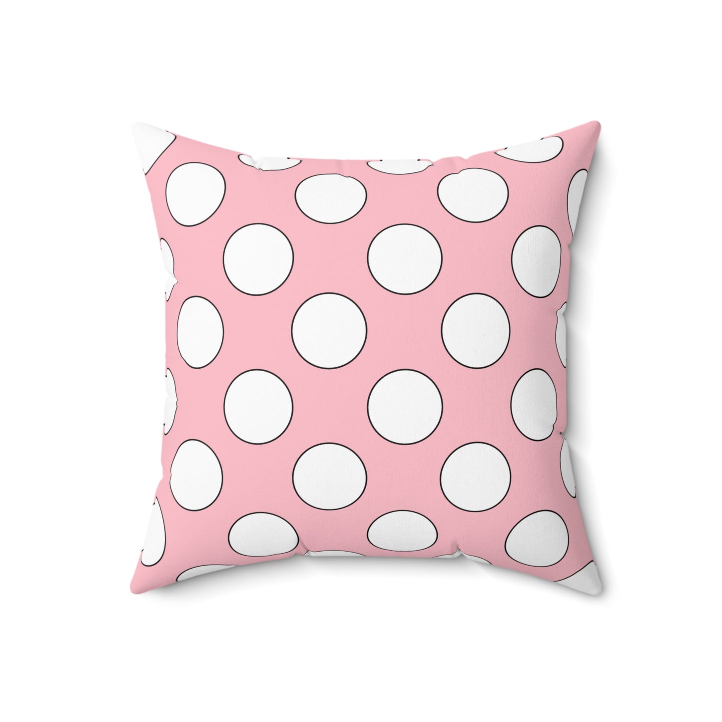 Pink, White Retro Polka Dots Cushion Pillow
