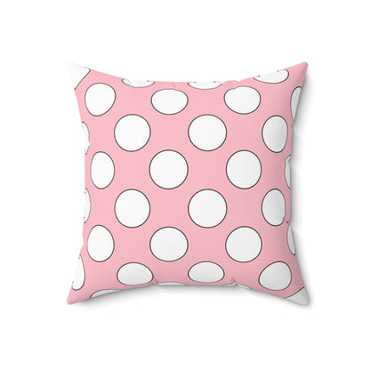 Pink, White Retro Polka Dots Cushion Pillow
