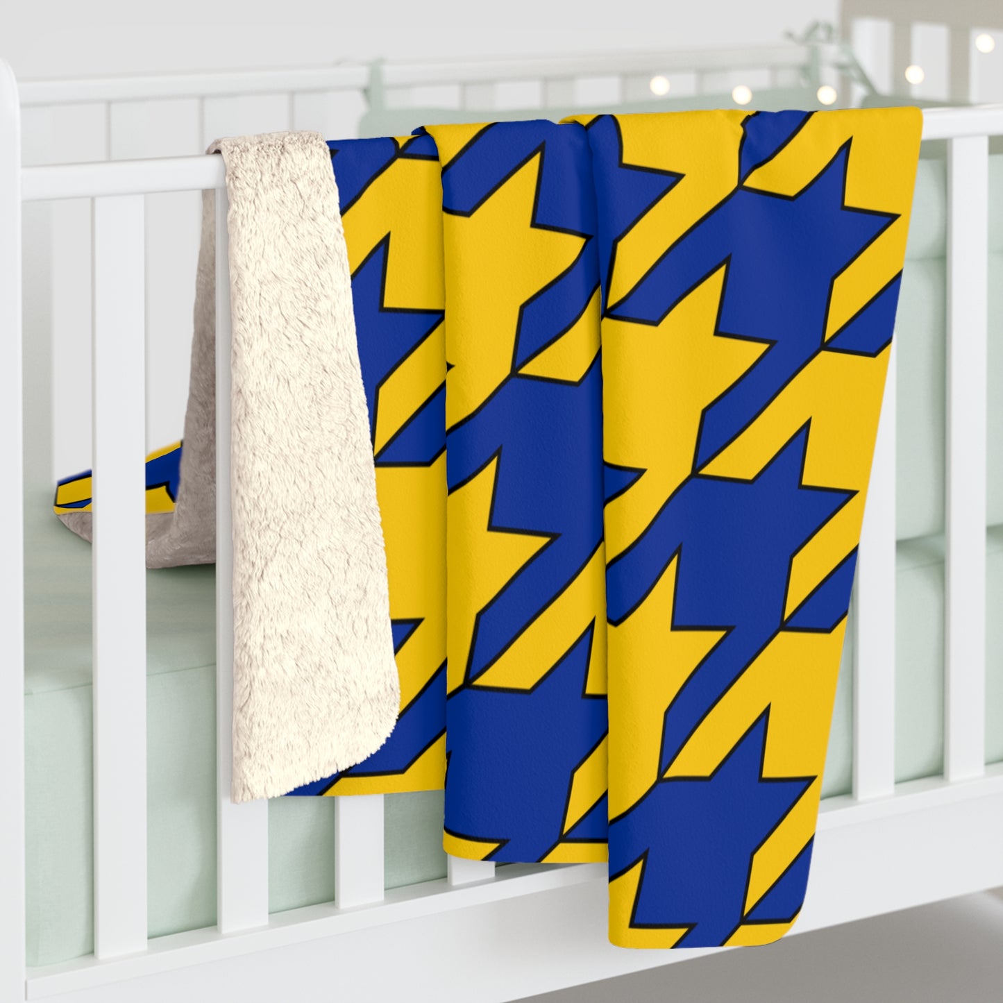 European Union Retro Houndstooth Blanket Throw