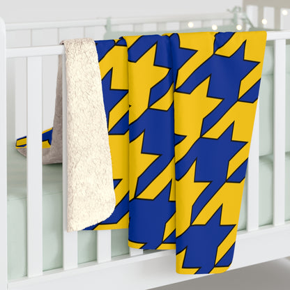 European Union Retro Houndstooth Blanket Throw