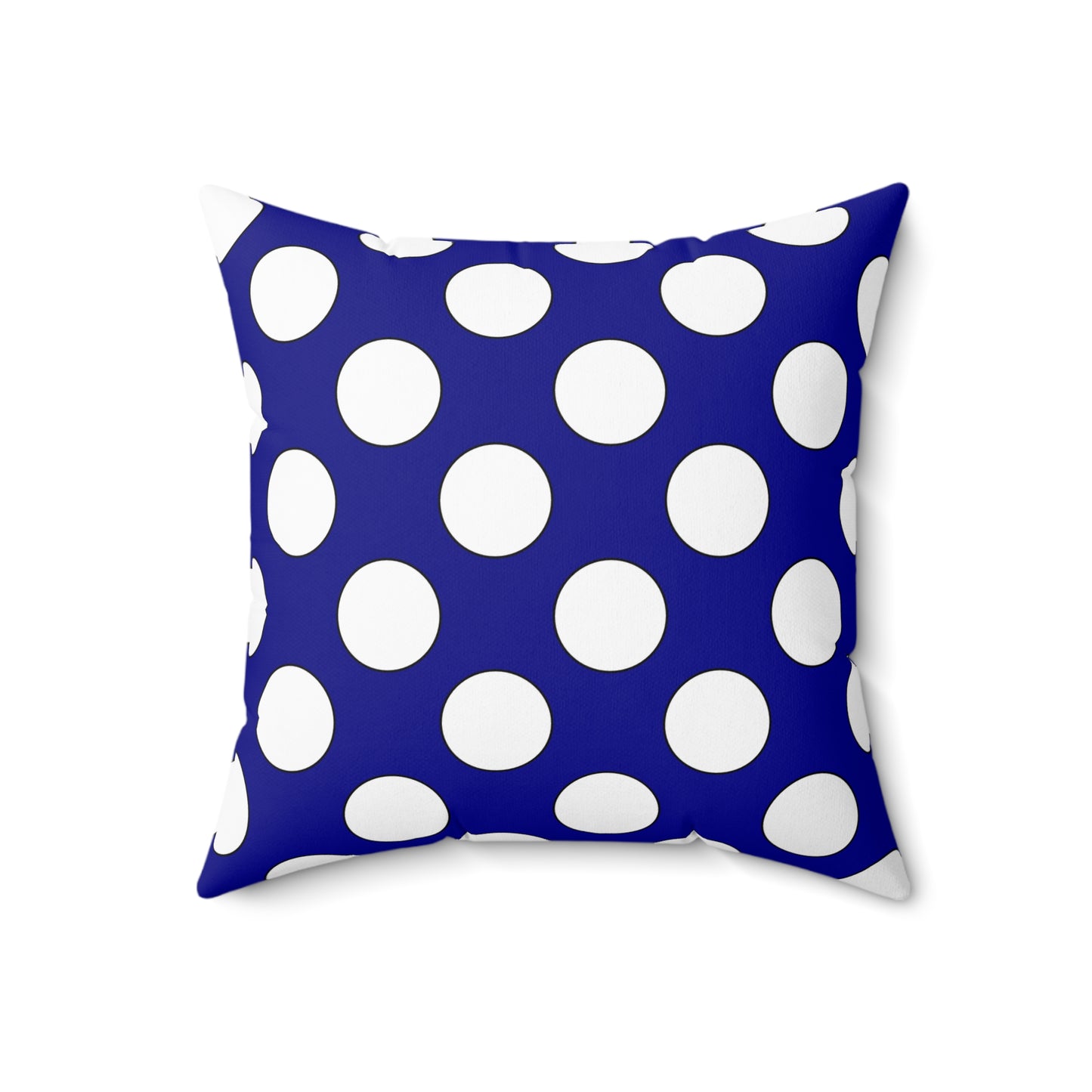 Dark Blue, White Retro Polka Dots Cushion Pillow