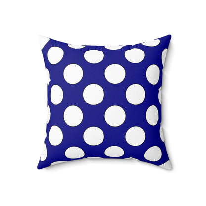 Dark Blue, White Retro Polka Dots Cushion Pillow