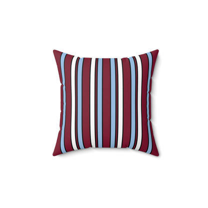 Claret, Blue, White Retro Stripe Cushion Pillow