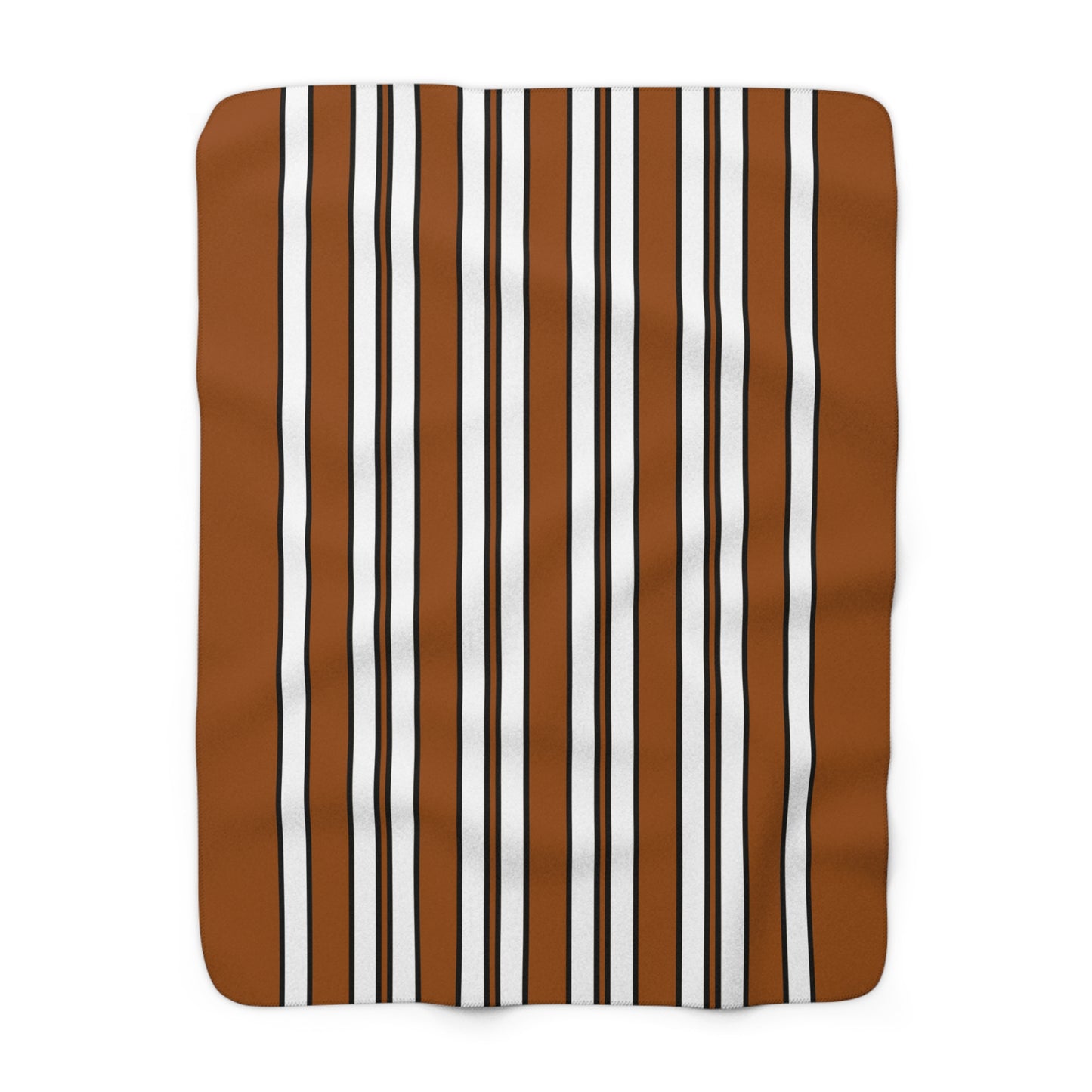 Brown, White Retro Stripes Blanket Throw