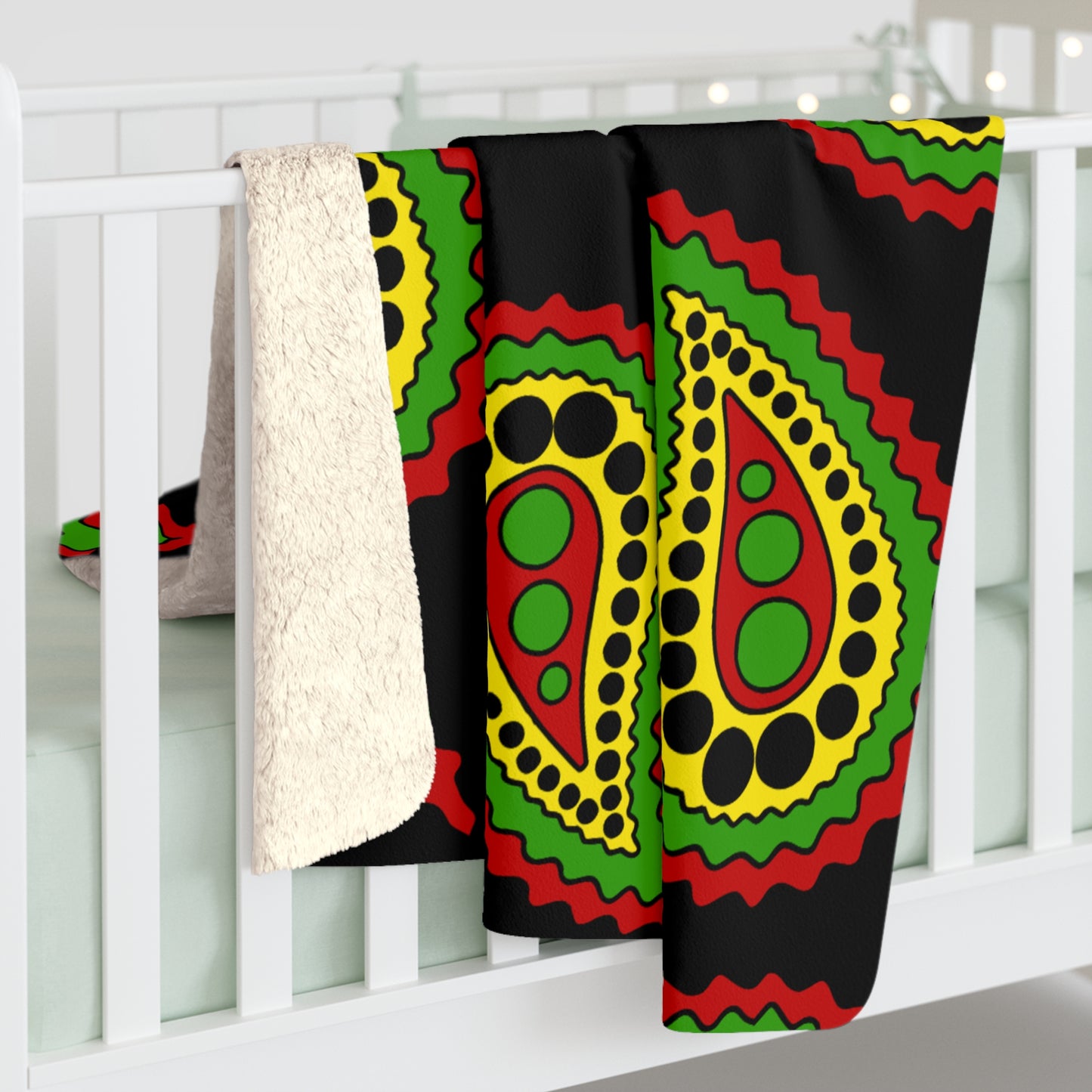 Saint Kitts And Nevis Retro Paisley Blanket Throw