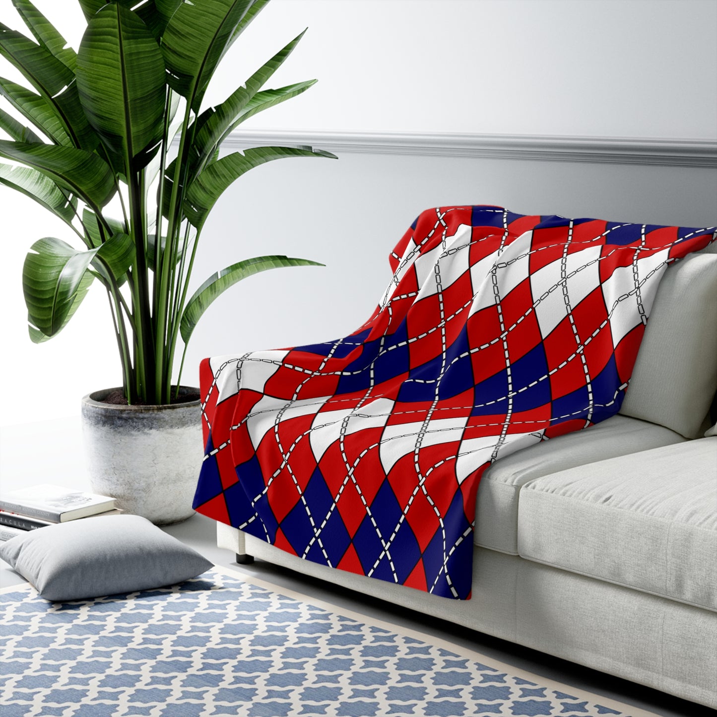 Nepal Retro Argyle Blanket Throw