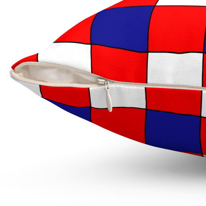 Croatia Retro Check Cushion Pillow