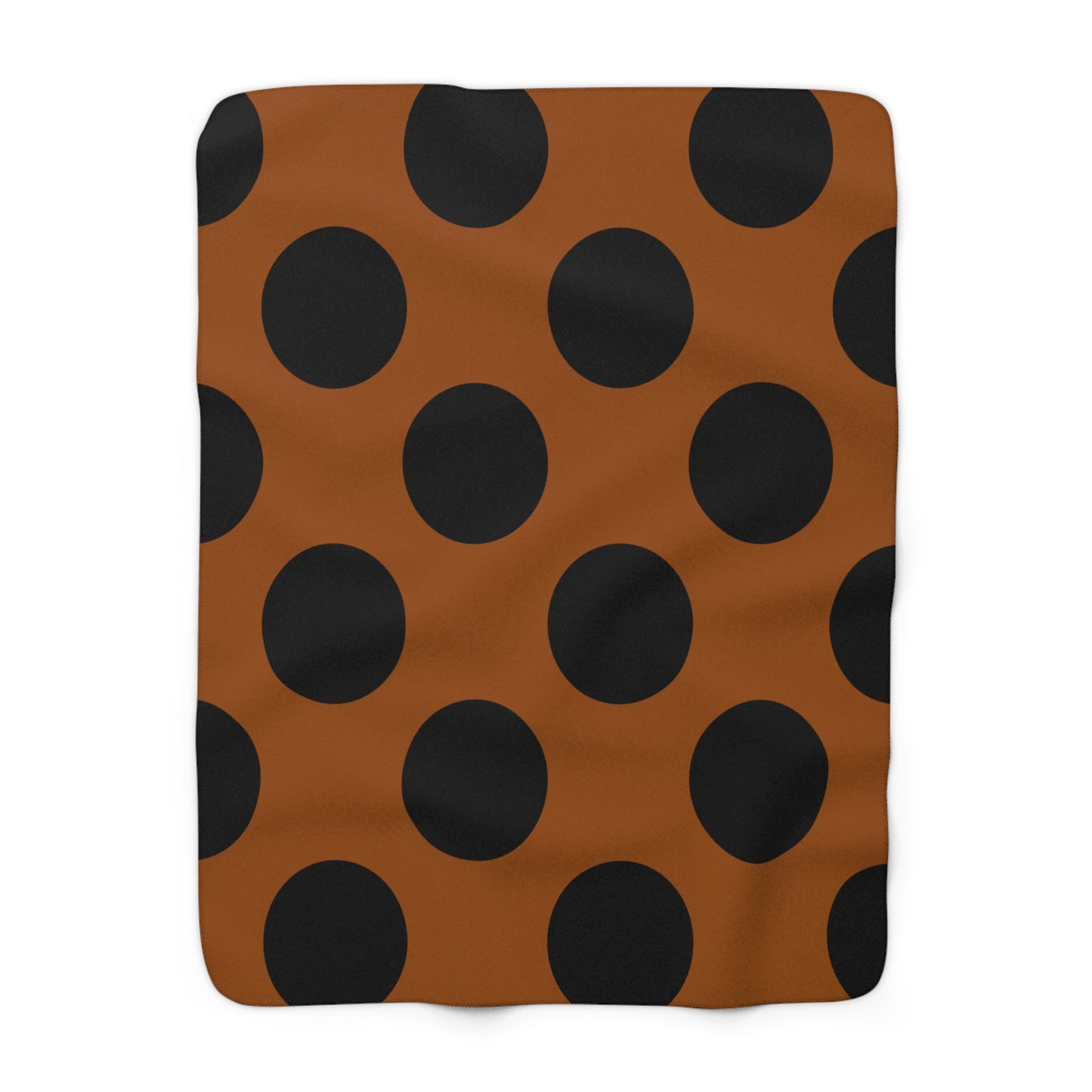 Brown, Black Retro Polka Dots Blanket Throw