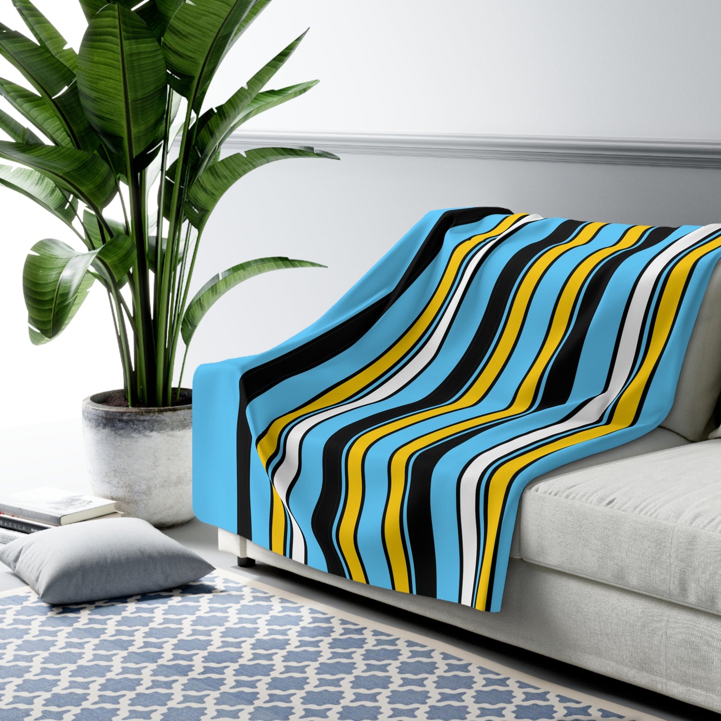 Saint Lucia Retro Stripes Blanket Throw