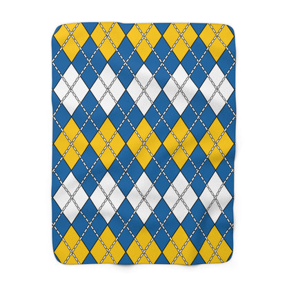 Canary Islands Retro Argyle Blanket Throw