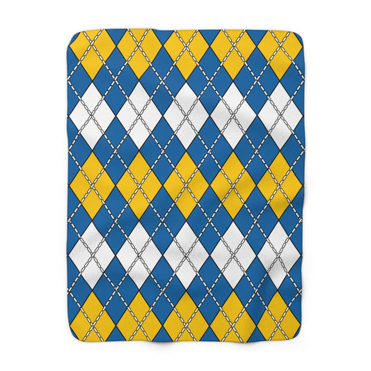 Canary Islands Retro Argyle Blanket Throw
