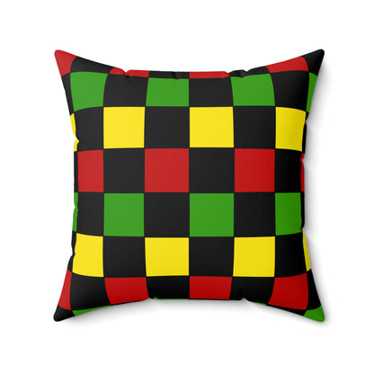 Saint Kitts And Nevis Retro Check Cushion Pillow