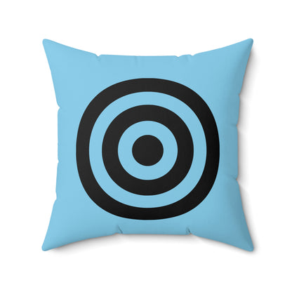 Sky Blue, Black Retro Target Cushion Pillow