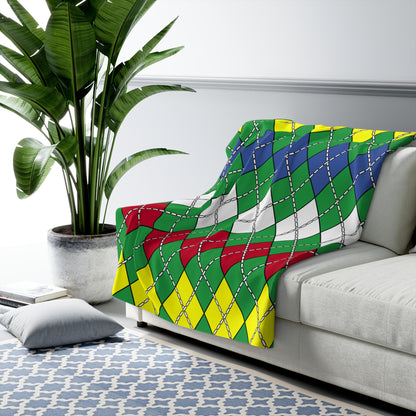 Comoros Retro Argyle Blanket Throw