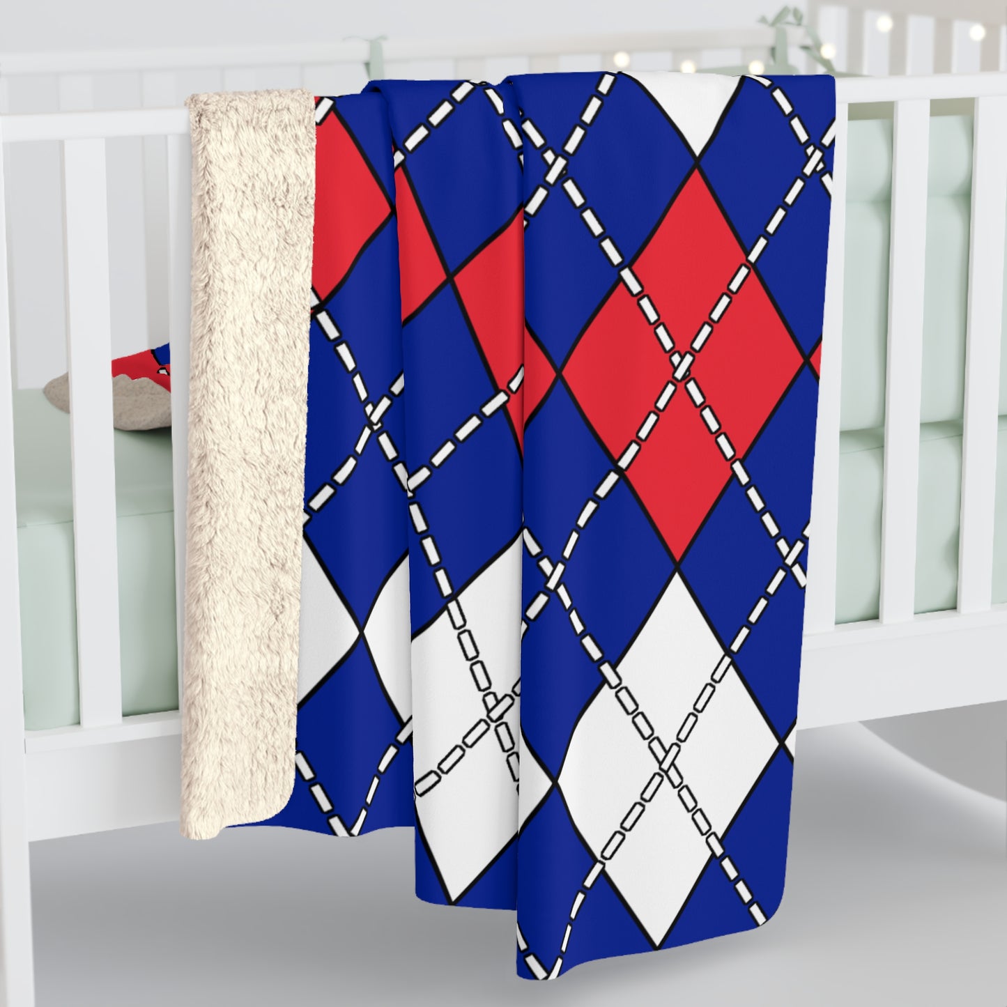 French Southern Territories Retro Argyle Blanket Throw