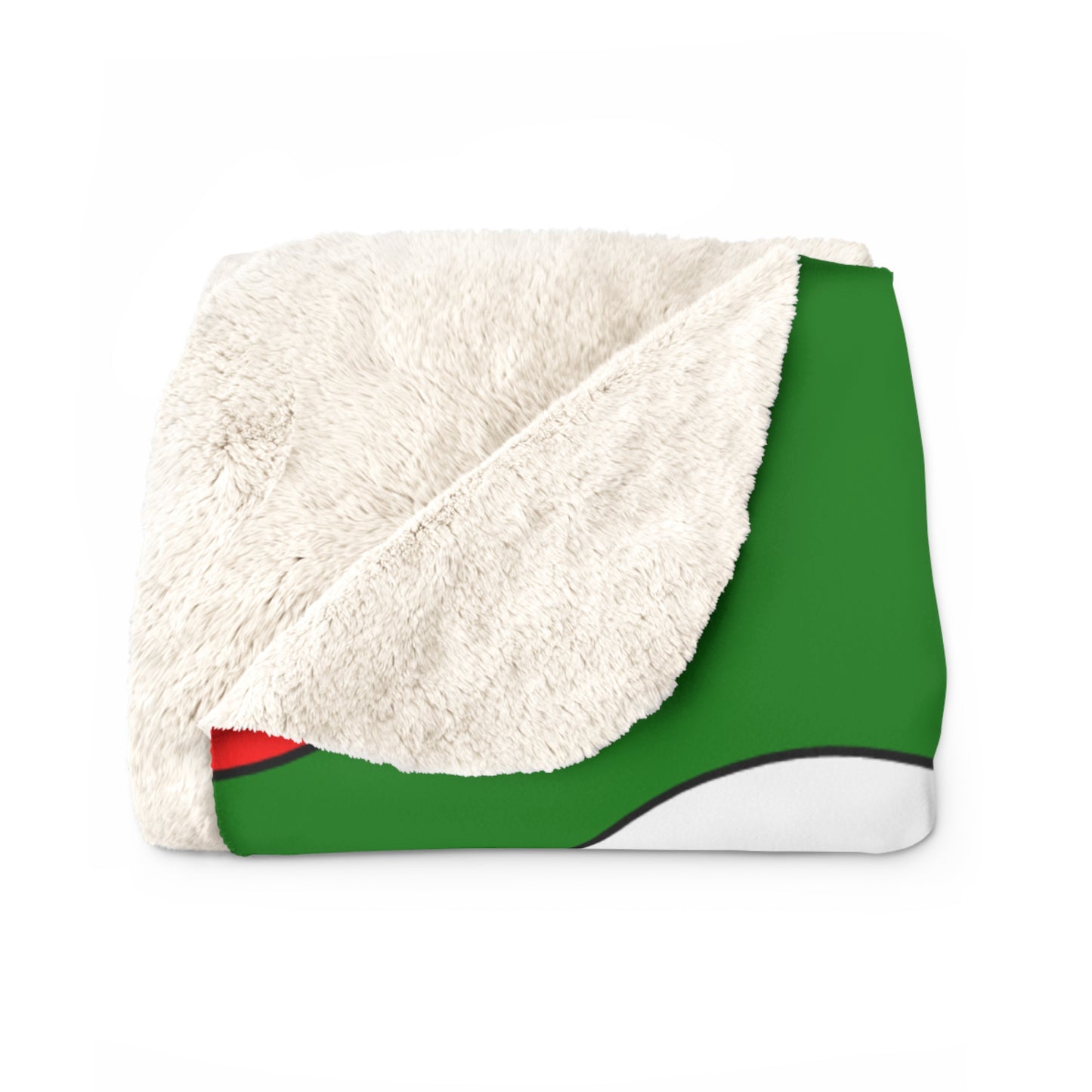 Green, White, Red Retro Polka Dots Blanket Throw