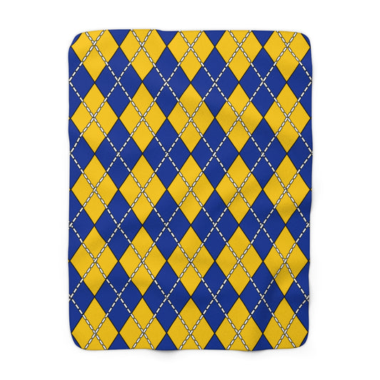 European Union Retro Argyle Blanket Throw