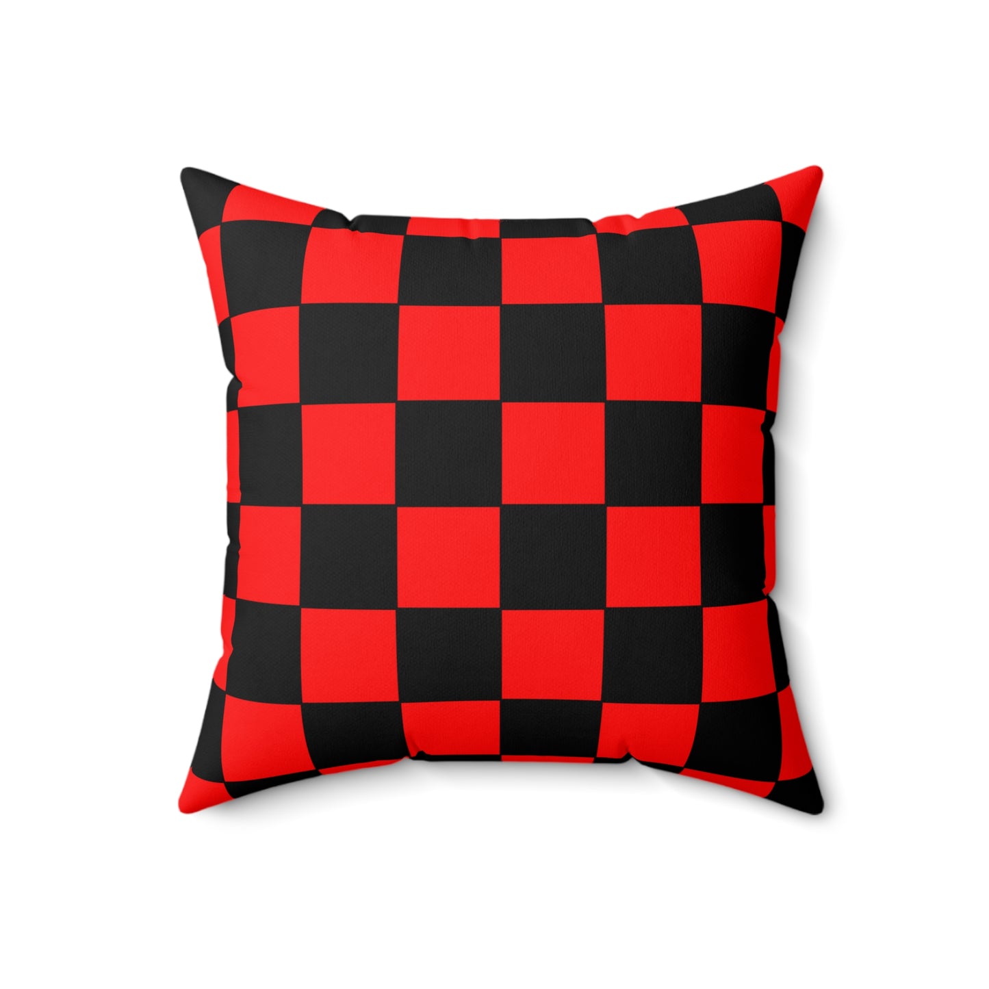 Red, Black Retro Check Cushion Pillow