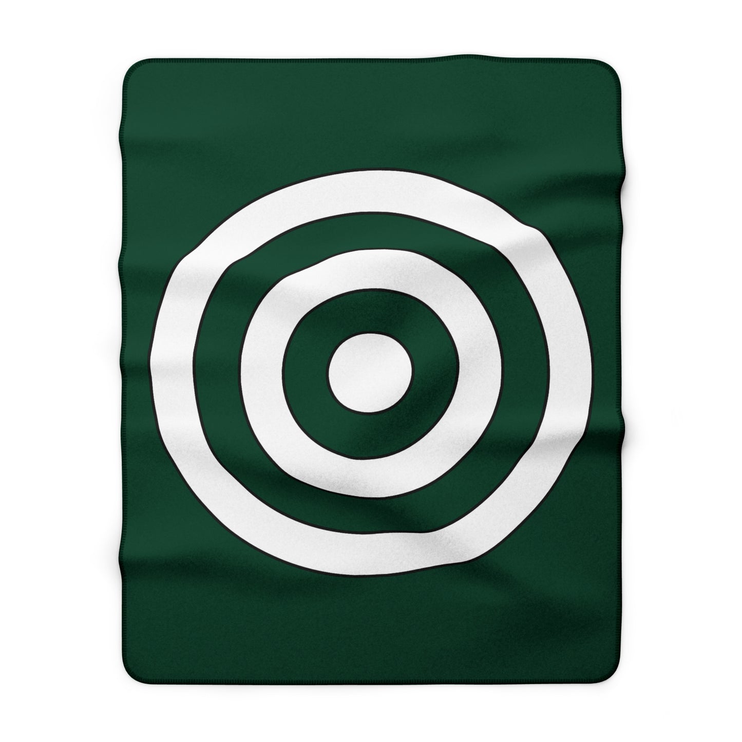 Dark Green, White Retro Target Blanket Throw