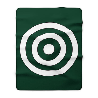 Dark Green, White Retro Target Blanket Throw