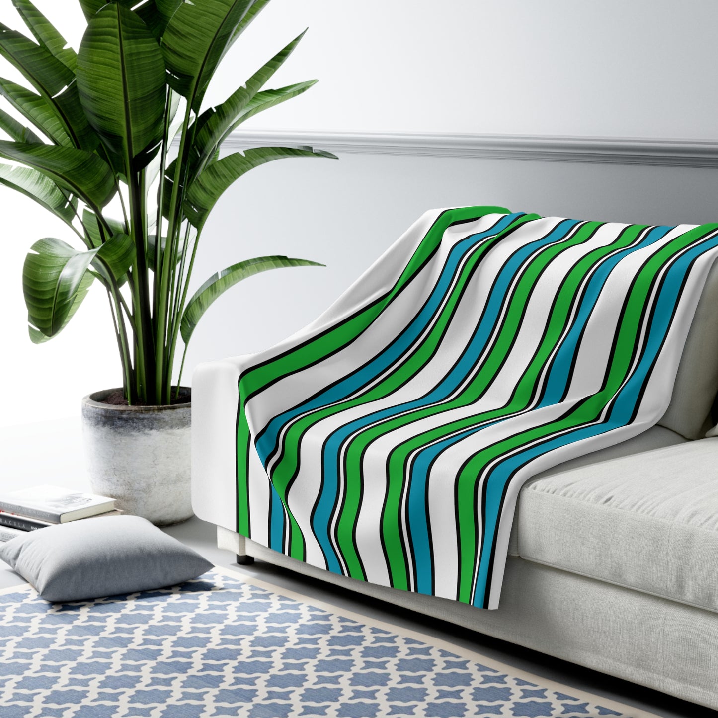 Uzbekistan Retro Stripes Blanket Throw
