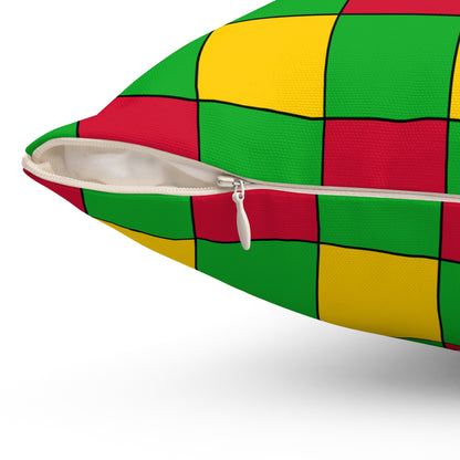 Sao Tome And Principe Retro Check Cushion Pillow