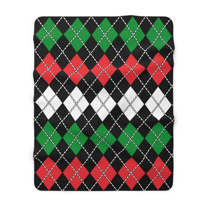 Palestine Retro Argyle Blanket Throw