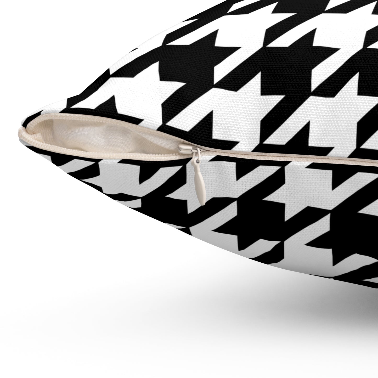 Black, White Retro Houndstooth Cushion Pillow