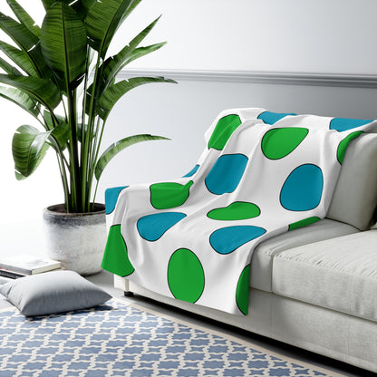 Uzbekistan Retro Polka Dots Blanket Throw